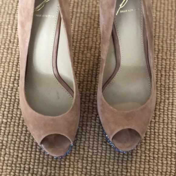 B Bryan Atwood crystal studed platform pumps - Picture 2 of 7